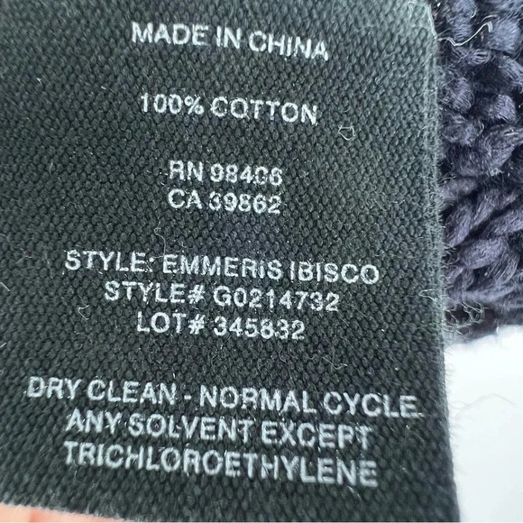 Theory Emmeris Ibisco Striped Boxy Crochet Knit Sweater Size M Short Sleeve - Picture 12 of 12